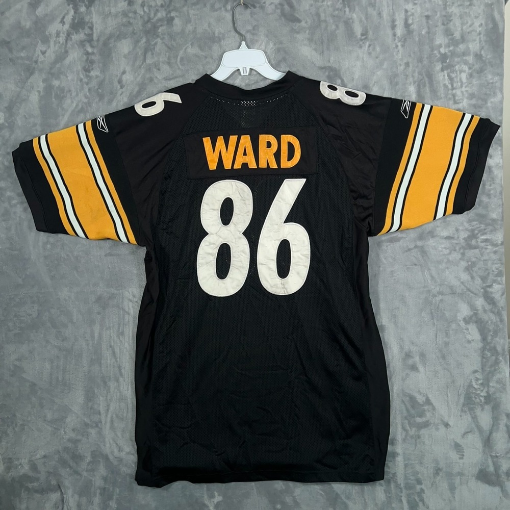 Vintage Reebok Hines Ward Jersey Mens 50 Pittsburgh Steelers 86 Black Yellow